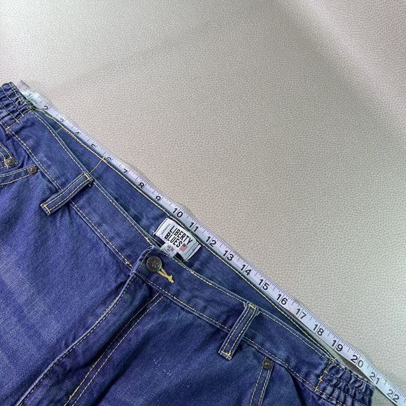 4 Pair KingSize Big Mens Jeans 44 x 27 (Hemmed) Elastic Insert Waist Blue Denim - Picture 2 of 16